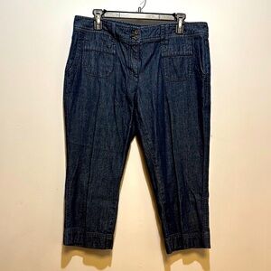 New York & Company Blue Denim Capri Pants